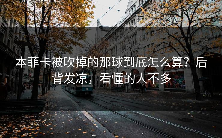 本菲卡被吹掉的那球到底怎么算？后背发凉，看懂的人不多