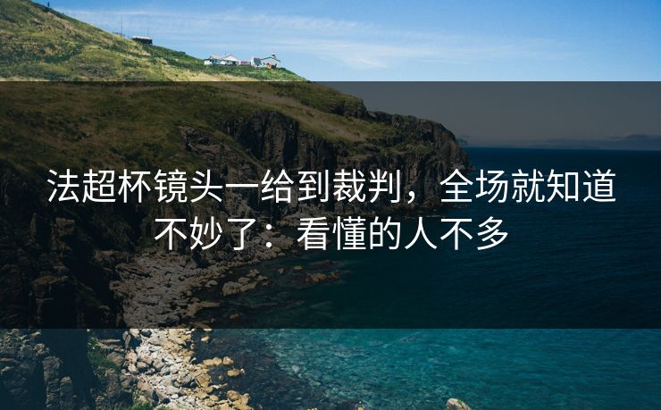 法超杯镜头一给到裁判,全场就知道不妙了:看懂的人不多
