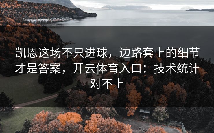 凯恩这场不只进球,边路套上的细节才是答案,开云体育入口:技术统计对不上