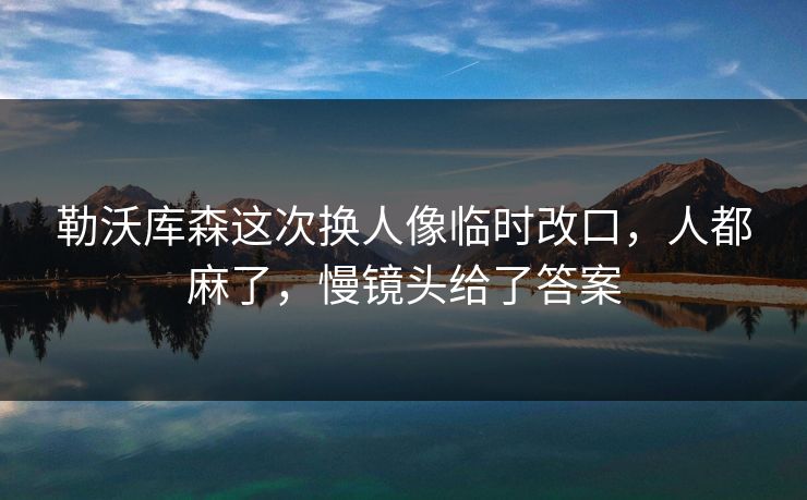 勒沃库森这次换人像临时改口,人都麻了,慢镜头给了答案