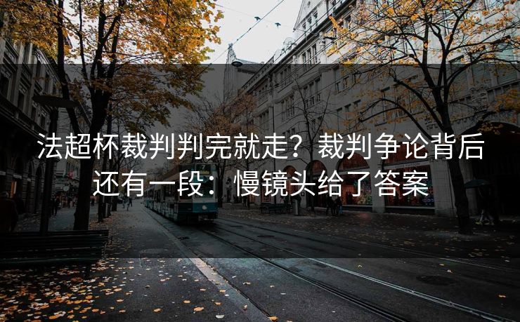法超杯裁判判完就走？裁判争论背后还有一段：慢镜头给了答案