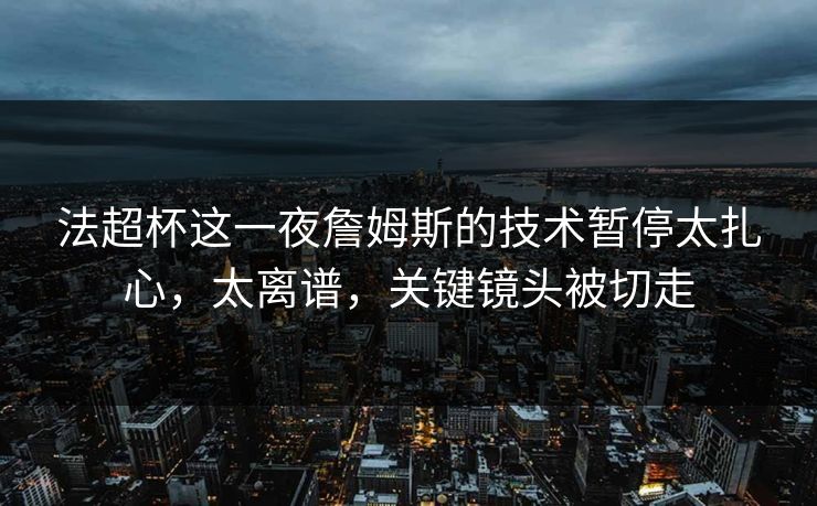 法超杯这一夜詹姆斯的技术暂停太扎心，太离谱，关键镜头被切走